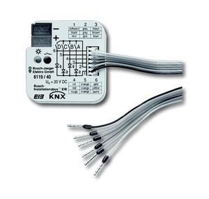 Interfaz de pulsadores KNX, 4 entradas, empotrable / empotrable para caja de mecanismos, Ref. 6119/40