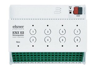 Actuador calefacción electrónico KNX, KNX K8, 8 salidas, 230VAC, carril DIN, Ref. 70321