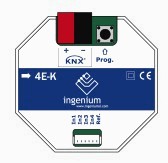 Interfaz de pulsadores KNX, 4 entradas, empotrable para caja de mecanismos, Ref. 4E-K