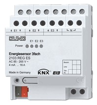 Sensor energía KNX, 3 fases, carril DIN