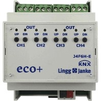 Actuador persianas KNX, J4F6H-E, 4 canales persianas, 6A, carril DIN, serie ECO+, Ref. 79432