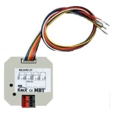 Interfaz de pulsadores KNX, 6 entradas, libre potencial, con salida LED, empotrable / empotrable para caja de mecanismos, Ref. BE-06001.01