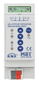 Actuador persianas KNX, 2 canales persianas, 230VAC, 8A, 300W, carril DIN, Ref. JAL-0210.02