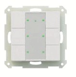 Pulsador KNX RF, 6 teclas, con LED de estado, empotrable / empotrable para caja de mecanismos, serie SERIE 55, Ref. RF-TA55P6.01