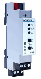 Actuador dimmer KNX, KNX IO 534, LED 12/24VDC, 4 salidas, voltaje constante, RGB / RGBW, 6A, 144W, carril DIN, Ref. 5314