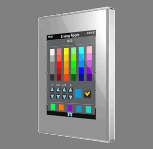 Controlador de estancias KNX, con pantalla tactil, 4.1", 2 entradas, entrada de temperatura / libre potencial, empotrable para caja de mecanismos, serie Z41 Lite, plata, Ref.  ZVI-Z41LIT-SP