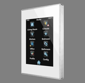 Controlador de estancias KNX, con pantalla tactil, 4.1", 2 entradas, entrada de temperatura / libre potencial, empotrable para caja de mecanismos, serie Z41 Lite, blanco, Ref. ZVI-Z41LIT-WP