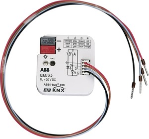Interfaz de pulsadores KNX, 2 entradas, libre potencial, empotrable / empotrable para caja de mecanismos, blanco, Ref. US/U 2.2