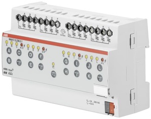 Actuador calefacción electrónico KNX, 12 salidas, 230VAC, carril DIN, hellgrau, Ref. VAA/S 12.230.2.1