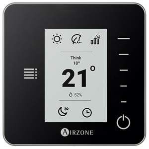 Airzone, termostato. Termostato radio monocromo airzone think negro 8z (ce6), serie FLEXA, Ref. AZCE6THINKRN
