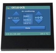 Controlador de estancias KNX, con pantalla tactil, 3 - 3.9", Touch_IT C3-SAB, con display, negro-aluminio, Ref. 22310304