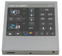 Controlador de estancias KNX, 3 - 3.9", Touch_IT-, con display, aluminio cepillado, Ref. 22310503