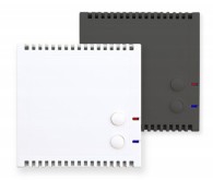 Termostato KNX, 2 teclas, SK30-TTHC-VOC-PB white, con sensor humedad / VOC, 2 entradas, libre potencial, con controles manuales, con entrada de sonda temperatura, PT1000, blanco, Ref. 30543371