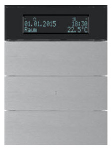 Pulsador B.IQ 3c, con termostato y display, aluminio