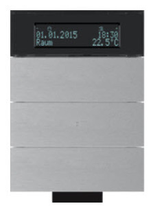 Pulsador B.IQ 3c, con termostato y display, negro cristal