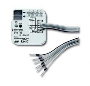 Interfaz de pulsadores KNX, 2 entradas, empotrable / empotrable para caja de mecanismos, Ref. 6119/20