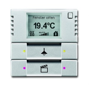 Controlador 2/4 canales. Con termostato continuo por estancias. Plata aluminio. Bus instalaciones KNX.