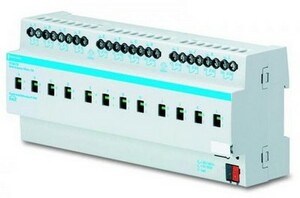 Actuador KNX 12 canales, 16A, con detección de corriente y manejo manual