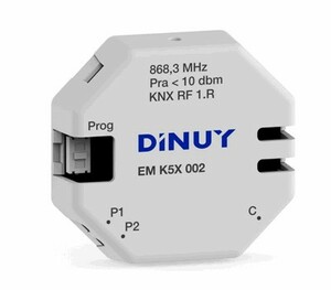 Pulsador KNX RF, 2 entradas, libre potencial, empotrable para caja de mecanismos, Ref. EM K5X 002