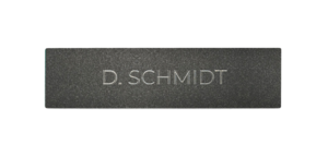 Placa de identificación para un botón de llamada , DoorBird D21x, acero inoxidable V4A, recubrimiento de polvo, semi-brillante, DB 703, grabado individual
