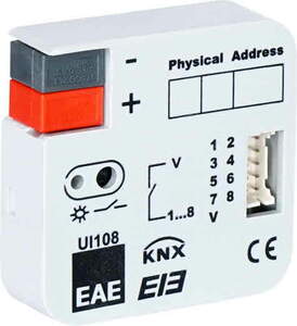 Interfaz de pulsadores KNX, 8 entradas, libre potencial, empotrable para caja de mecanismos, Ref. 48003