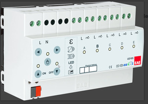 Actuador dimmer KNX, universal / optimizado LED 230V, 5 salidas, 300W, Ref. 48038