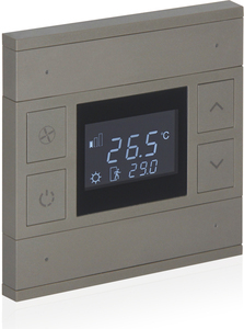 Termostato KNX, 4 teclas, con display y con LED de estado, con controles manuales, serie ORIA, Ref. INT-OT2-0701F0