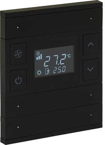 Termostato KNX, 6 teclas, con sensor temperatura, con display, con controles manuales, serie ORIA, antracita, Ref. INT-OT3-0101F0