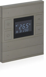 Termostato KNX, 6 teclas, con display y con LED de estado, con controles manuales, serie ORIA, bronce, Ref. INT-OT3-0701F0