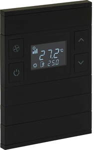 Termostato KNX, 8 teclas, con sensor temperatura, con display y sin estado, con controles manuales, serie ORIA, antracita, Ref. INT-OT4-010100