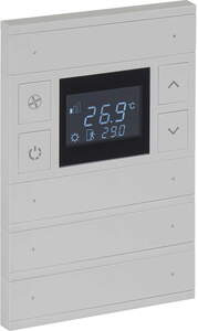 Termostato KNX, 8 teclas, con sensor temperatura, con display, con controles manuales, serie ORIA, gris, Ref. INT-OT4-0301F0