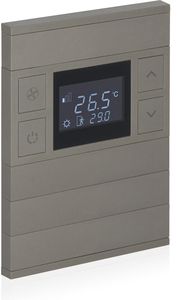 Termostato KNX, 8 teclas, con display y sin estado, con controles manuales, serie ORIA, Ref. INT-OT4-070100