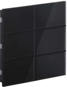 Pulsador KNX, 6 teclas, con LED de estado, sin icono, serie ROSA Crystal, negro, Ref. INT-RCS3-0100B0