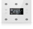 Pulsador KNX, 6 teclas, con termostato, con display, serie ROSA Solid, Ref. INT-RST3-0200F1