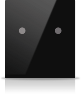 Pulsador KNX, 2 teclas, con LED de estado, serie MONA, negro, Ref. MN-B-S02