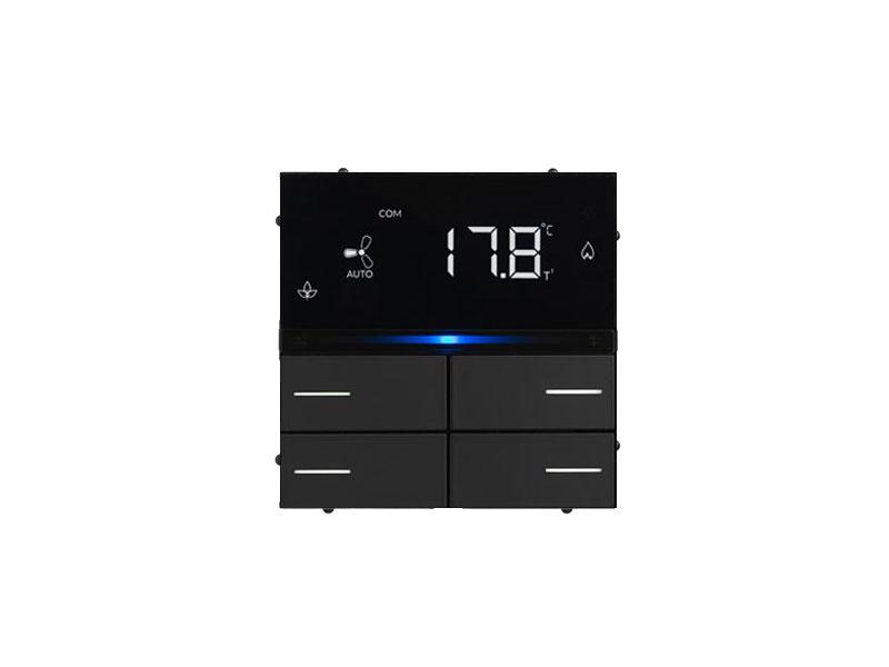 LITE THERMOSTAT | 4 BUTTONS | 8 CH - 4 BUTTONS | RGB - BLACK, Ref. TO04L02KNX-3