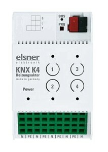 Actuador calefacción electrónico KNX, KNX K4, 4 salidas, carril DIN, Ref. 70320