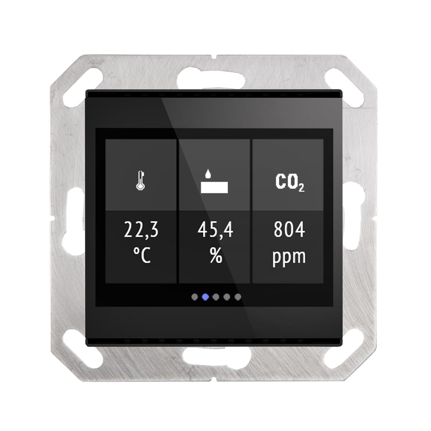 Controlador de estancias Cala Touch KNX T  con sensor de temperatura, humedad y CO2