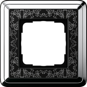 Gira ClassiX Art frames Chrome + black, 1 elemento