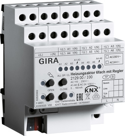 Actuador calefacción electrónico KNX, 6 salidas, Ref. 212900