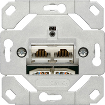 Mecanismo de caja de conexión de red Cat.6A doble IDC