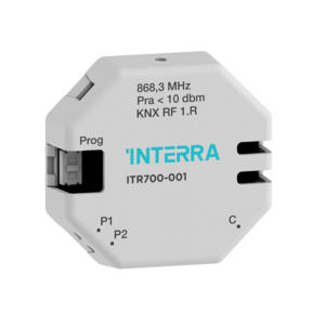 Interfaz de pulsadores KNX RF, 2 entradas, libre potencial, empotrable para caja de mecanismos, Ref. ITR700-001
