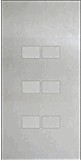Pulsador KNX, 6 teclas, serie LARGHO, aluminio (relieve), Ref. 60601-1121-02-0B