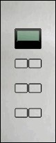 Pulsador KNX, 6 teclas, con termostato, con display, serie LARGHO, aluminio (relieve), Ref. 60601-1121-07-0C