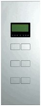 PULSADOR KNX R6LCD. CON DISPLAY LCD Y TERMOSTATO, SERIE LARGHO, ALUMINIO, BOTONES EN RELIEVE (0,5 MM) 