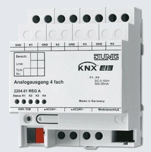 Actuador analógico KNX, 4 salidas, Ref. 2204.01 REGA