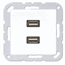 Placa USB 2.0 2 tomas A blanco