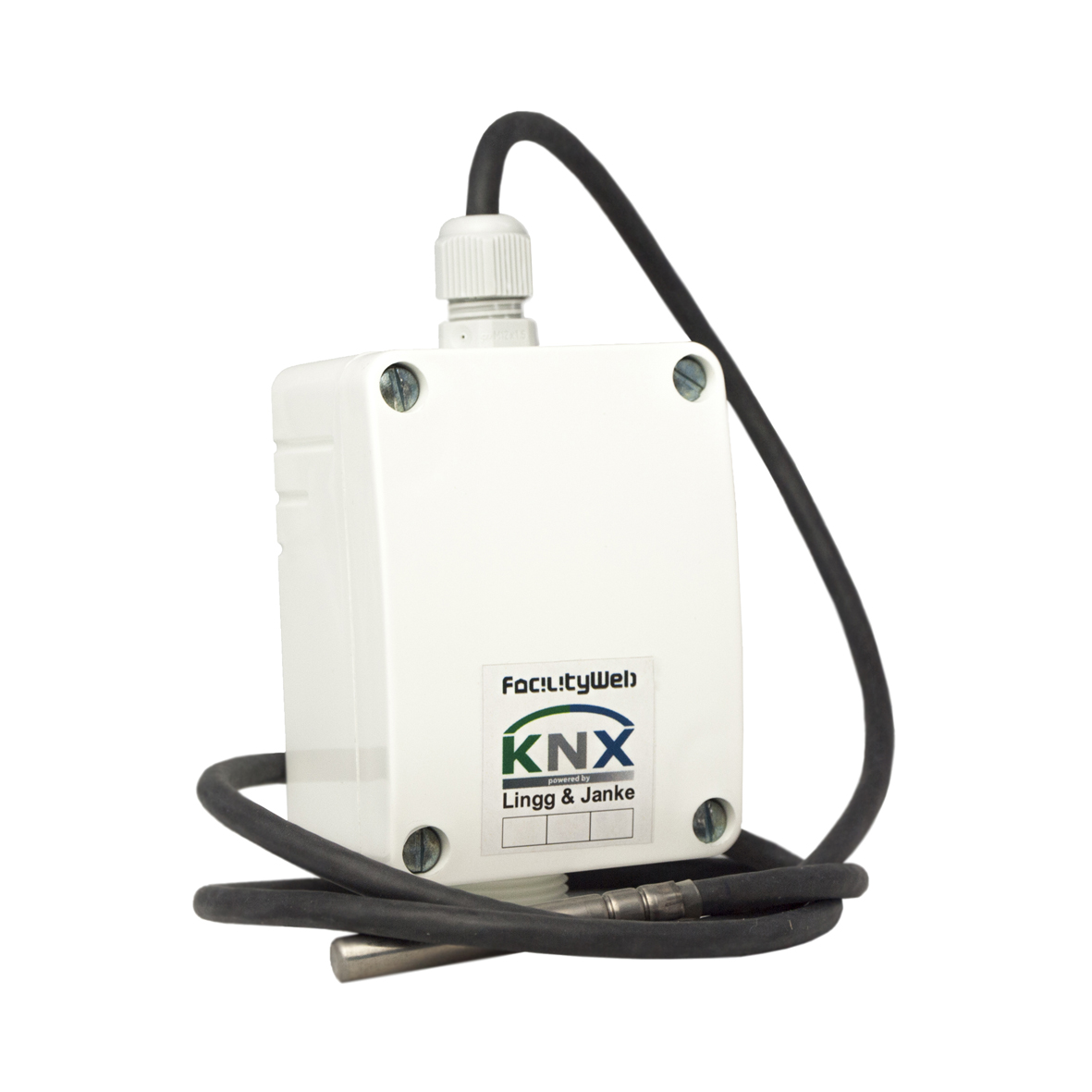 Sensor temperatura KNX secure, LTF02-1m-SEC, con sonda temperatura, cable flexible, superficie longitud del cable 1m, Ref. 87104SEC