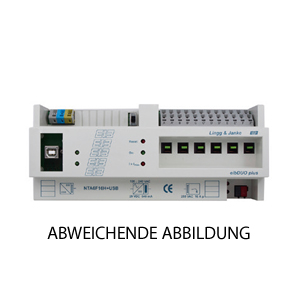 KNX Secure actuador de conmutación 6 canales, carga C, con KNX PSU, con interfaz USB , 12 TE;  16A 250 VAC, C-Last 200µF, Ref. 89222SEC