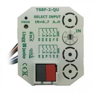 Interfaz de pulsadores KNX, TS8F-2-QU, 8 entradas, libre potencial, empotrable para caja de mecanismos, serie QUICK, Ref. Q77882